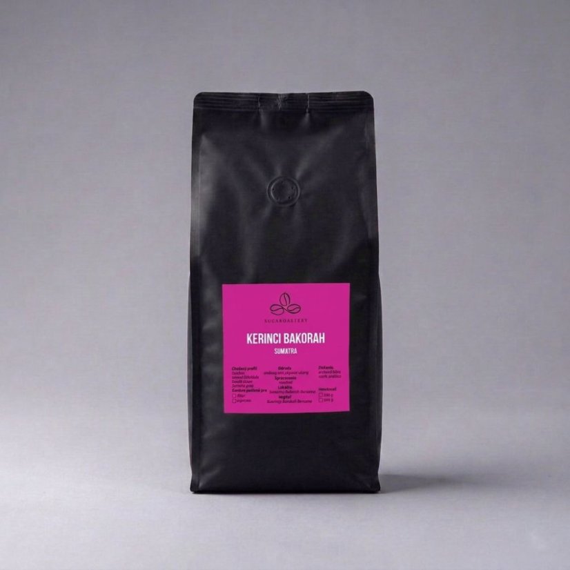 Sumatra Kerinci Bakorah 1000g - Praženie a balenie: espresso 1kg