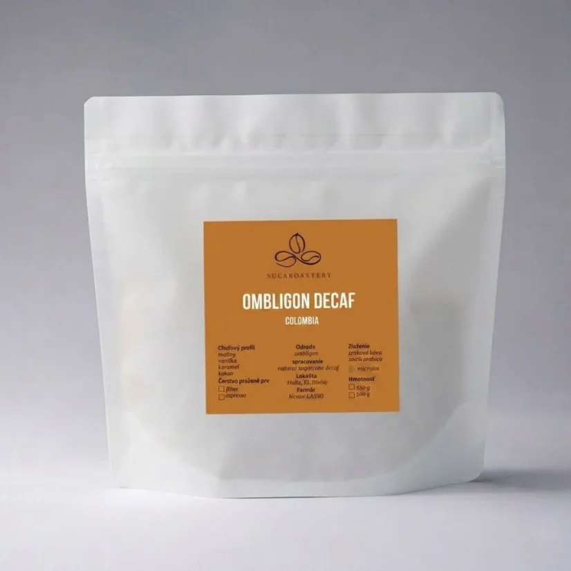 Colombia Ombligon decaf - Praženie a balenie: espresso 500g