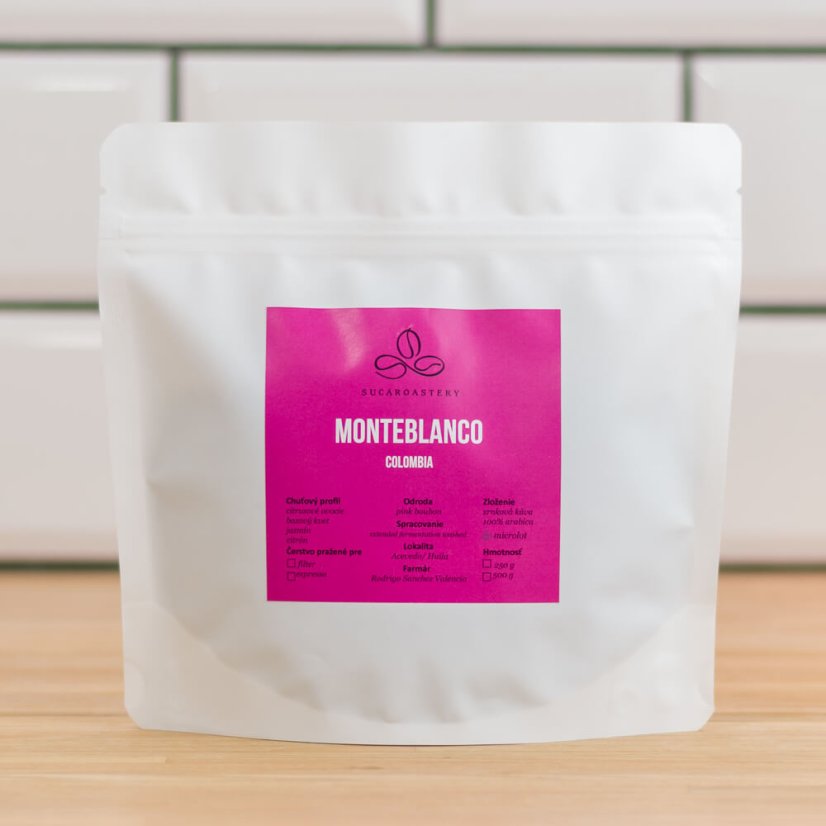 Colombia Monteblanco - Praženie a balenie: filter 500g