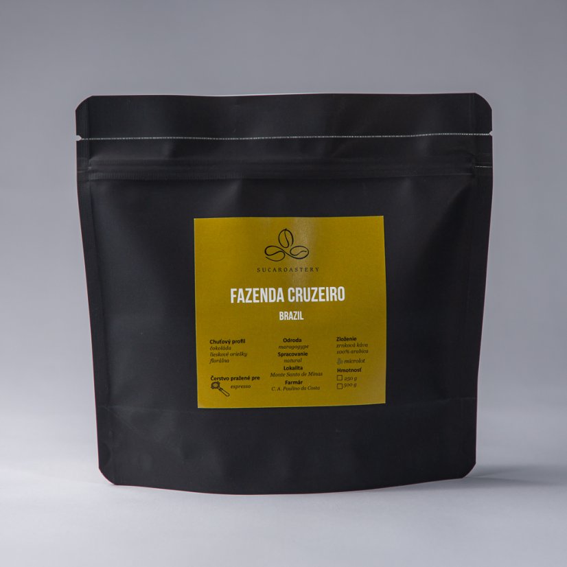 Brazil Fazenda Cruzeiro Maragogype - Praženie a balenie: espresso 250g