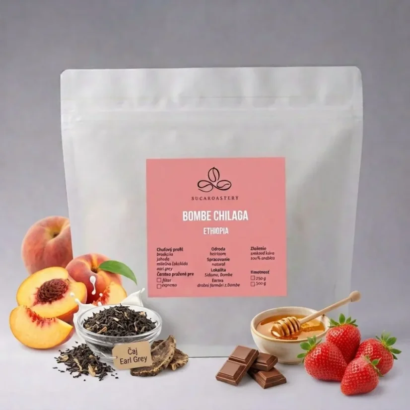 Ethiopia Bombe Chilaga - Praženie a balenie: filter 500g
