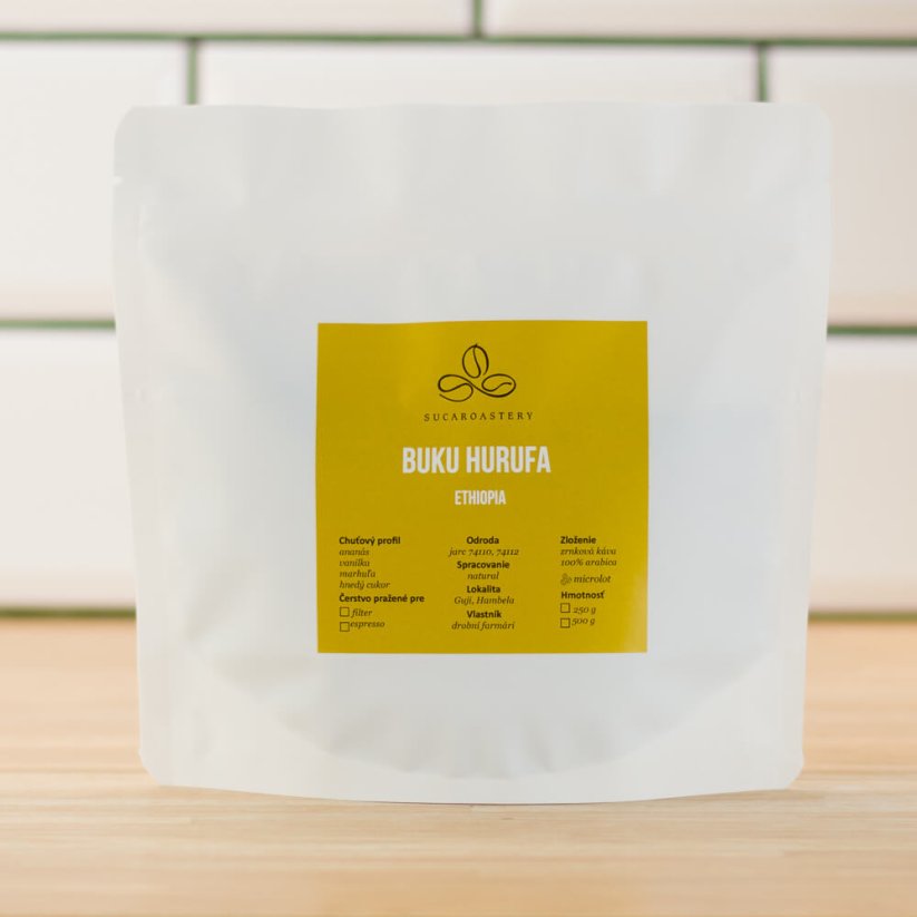 Ethiopia Buku Hurufa - Praženie a balenie: espresso 250g