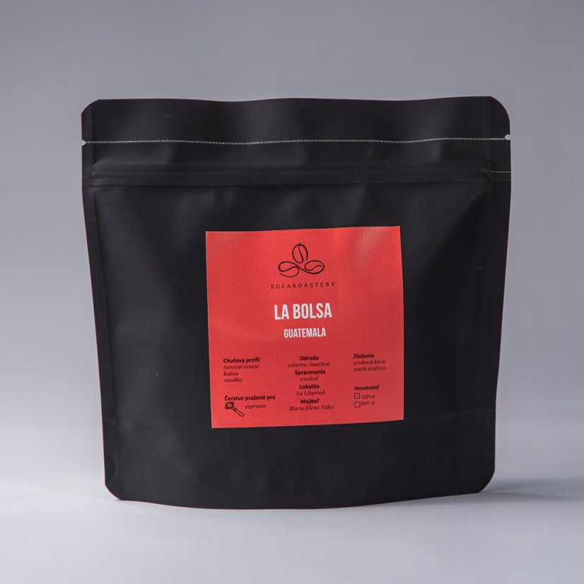 Guatemala La Bolsa - Praženie a balenie: espresso 500g