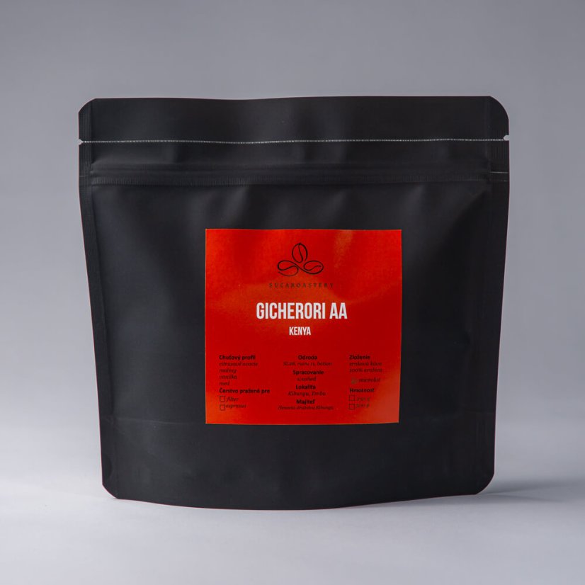 Kenya Gicherori AA - Praženie a balenie: espresso 500g