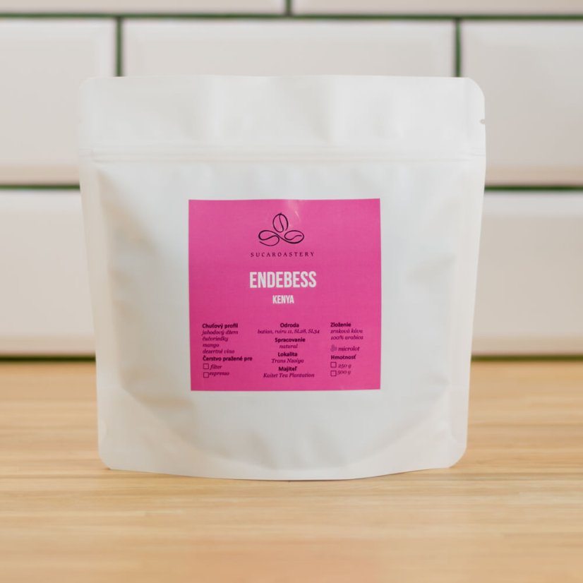 Kenya Endebess natural - Praženie a balenie: espresso 250g