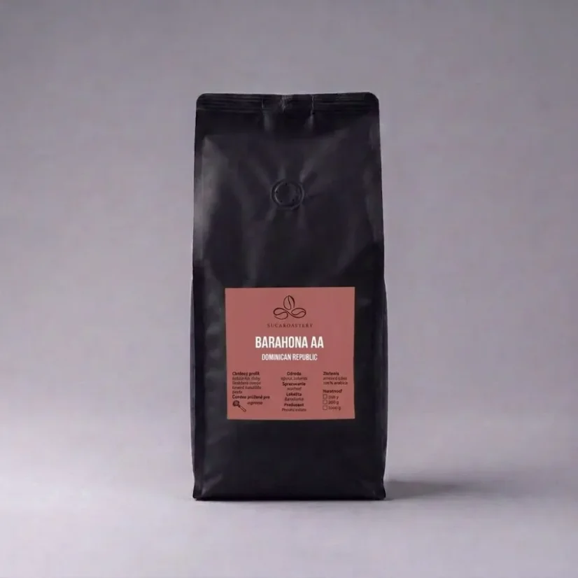 Dominican Republic Barahona AA  1000g - Praženie a balenie: espresso 1kg