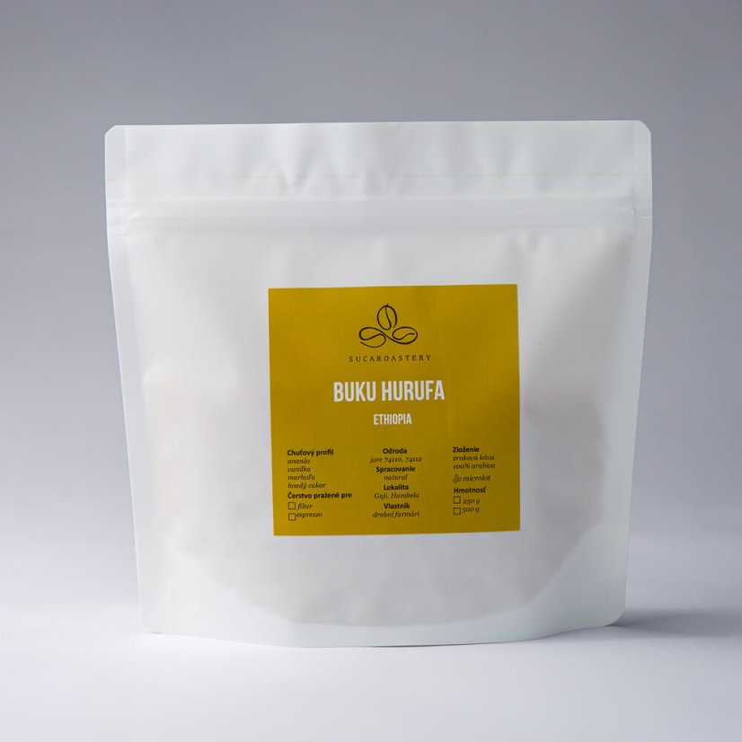 Ethiopia Buku Hurufa - Praženie a balenie: filter 1kg