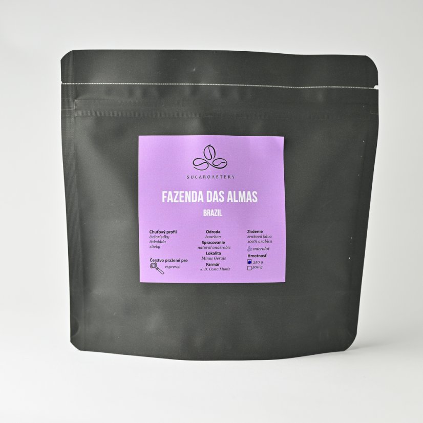 Brazil Fazenda das Almas natural anaerobic - Praženie a balenie: espresso 500g